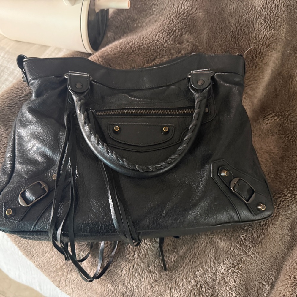 Balenciaga City Bag Black Leather Shoulder Bag